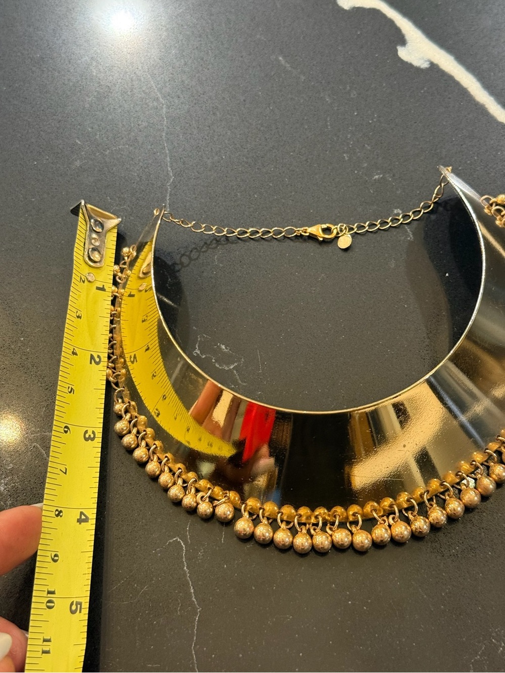Gold Statement Collar Necklace - Women's Jewelry - Picture 7 of 8